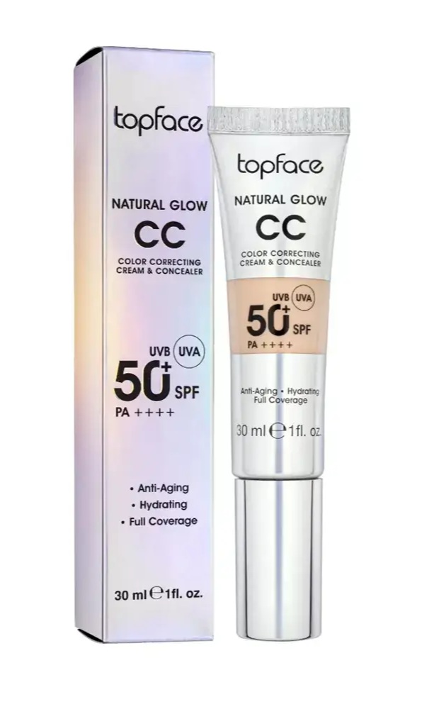 سی‌ سی کرم تاپ فیس SPF 50 مدل نچرال گلو حجم 30ml سی‌ سی کرم تاپ فیس SPF 50 مدل نچرال گلو حجم 30ml